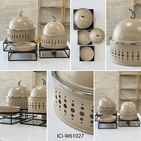 Plats de service de luxe en acier inoxydable, design moderne et écologique, pour buffets de mariage indiens, chauffe-plats