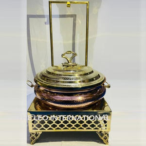 Elegante calentador de comida redondo, perfecto para buffets, fiestas y catering, de latón, ideal para regalos de inauguración de casa y de empresa. - Product Image 6