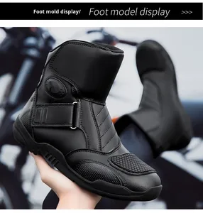 Botas de Motociclismo Bigwood Sports Diseño 2026 para Hombre y Mujer, Invierno, Impermeables, Transpirables, Cuero Genuino, Cierre de Botones, Rally, Carreras - Product Image 5