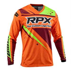 เสื้อเจอร์ซีย์มอเตอร์ครอส RPX แบบสั่งทำพิเศษ แขนยาว สีส้มเขียวมาร์ล พิมพ์ลายเต็มตัว แห้งเร็ว เสื้อแข่งมอเตอร์ไซค์ เสื้อเจอร์ซีย์มอเตอร์ครอส - Product Image 2