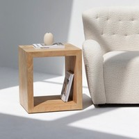 Table d'appoint en bois Vandana Orion Vista, design minimaliste moderne en bois massif