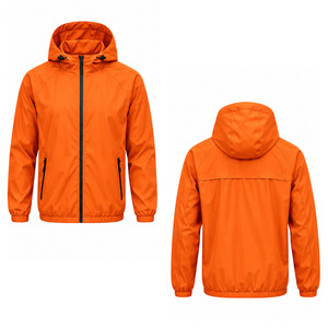 Windbreaker <b>Jacket</b> for <b>Men</b> <b>Lightweight</b> Outdoor Sports Water Resistant Full Zip Hooded Activewear OEM ODM Custom OEM Manufacturer - Product Image 4