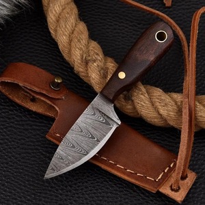 Funda de cuero para cuchillo de cuello con correa para cuchillo de camping, soporte de hoja de cuero marrón hecho a mano, herramienta de supervivencia al aire libre - Product Image 5