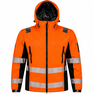 Chaqueta de Seguridad de Alta Visibilidad con Franjas Reflectantes Naranjas, Impermeable, con Capucha, Clase 2, Ropa de Trabajo - Product Image 2