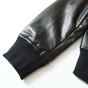 Veste en cuir synthétique double fermeture éclair de couleur unie élégante et imperméable de haute qualité pour hommes pour l'hiver - Product Image 6