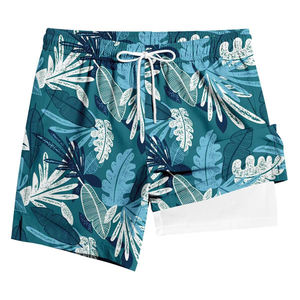 Shorts de bain en toile respirants et imperméables pour hommes, séchage rapide, taille élastique, logo personnalisé, imprimés, haute qualité, vente en gros - Product Image 1