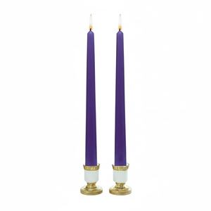 Velas Cónicas Moradas - Juego de 2 Velas de Cera de Soja y Parafina, Sin Humo, Hechas a Mano, para Navidad, Halloween, Bodas, Decoración del Hogar - Product Image 3