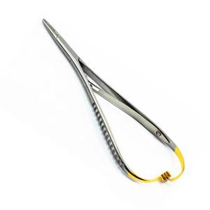 Portaagujas Mathieu de Acero Quirúrgico, Manual, T.C. Dorado, 200 mm, 20-422-200, Herramienta de Sutura de Precisión, Certificado CE, Hermann - Product Image 1