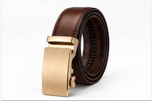 Ceinture automatique en cuir véritable pour homme, couleur unie, boucle en alliage, style formel, moulage monobloc, design durable, taille personnalisable - Product Image 2