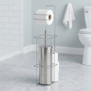 Portarrollos de Papel Doméstico Independiente Redondo con Acabado Cromado de Hierro Ecológico de Diseño Moderno Pristine TS03 - Product Image 1
