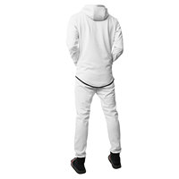 Survêtement à capuche blanc imprimé pour homme, entièrement zippé, décontracté, respirant, en polaire polyester, idéal pour l'hiver