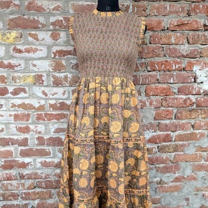 Robe imprimée à la main, fabriquée en Inde, robe en coton imprimée à la main, robe ajustable pour femmes, cadeau pour elle - Product Image 1