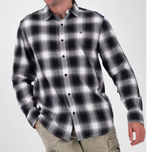 Camisas de franela de alta calidad para hombre, manga larga, algodón, a cuadros, tela de franela para camisa de hombre, OEM personalizado - Product Image 3