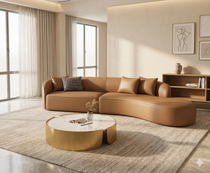 Luxury Curved Sectional <b>Sofa</b> 4 Seater Modern Minimalist Premium Upholstered <b>Sofa</b> Eco-Friendly Durable for Living Room <b>Office</b> - Product Image 2