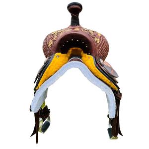 ตะกร้า100% ลายดอกไม้ทำจากหนังวัว100% พรีเมี่ยมสำหรับขี่ม้าถังสไตล์ตะวันตกอุปกรณ์สำหรับวัยรุ่น - Product Image 5