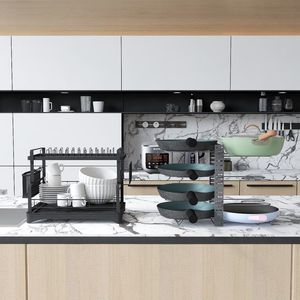 Organizzatore da Cucina a 8 Livelli Regolabile per Pentole, Padelle, Coperchi e Utensili - 3 Metodi Fai-da-te - Organizer per Pentole e Padelle da Armadietto - Product Image 5