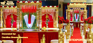 Decoración de Mandap para Boda con Temática Rajasthani, Estilo Real Rajwada, Mandap Indio de FRP, Estilo Tradicional, Mandap Blanco y Dorado para Boda en EE. UU. - Product Image 6