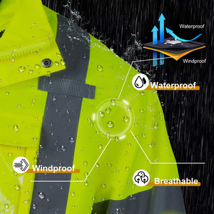 Sweat à capuche de sécurité haute visibilité 2026, conforme à la norme ANSI Classe 3, vêtement de travail haute visibilité, pull-over personnalisable avec logo, pour le secteur de la construction - Product Image 6