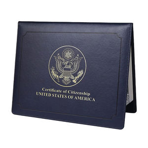 Cubierta de Cuero PU para Documentos/Diplomas/Certificados con Logotipo Estampado en Lámina Dorada de Lujo, Disponible en Grandes Cantidades, Logotipo Personalizado OEM/ODM - Product Image 1