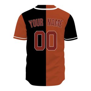Camiseta de baloncesto personalizada en negro y naranja con nombre y número, estampado sublimado, cuello redondo, manga corta, ropa unisex para adultos - Product Image 1