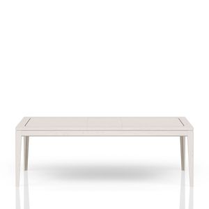 Vanilla Metal Inlay <b>Expandable</b> Leg Dining <b>Table</b> - Product Image 2