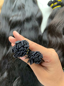 Extensions de cheveux noires en kératine pré-collées à pointe plate, 100% cheveux vierges vietnamiens de qualité supérieure - Product Image 5