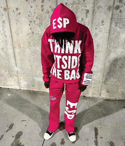 Conjunto Deportivo de 2 Piezas para Hombre, Estilo Urbano, Impresión Esencial para Actividades al Aire Libre, Sudadera con Capucha y Pantalones Deportivos, 2026 - Product Image 5