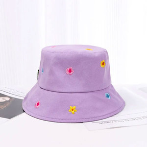 Unisex Floral Embroidery Bucket <b>Hat</b> Cotton Canvas Casual Wear Spring Summer 56-58CM Adult Cotton <b>Hats</b> - Product Image 5