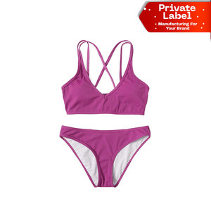 Ensemble de bikini string personnalisé OEM pour femme, en Spandex et Nylon, maillot de bain d'été pour la plage, vente en gros en usine, ensemble de bikini basique 2 pièces pour femme - Product Image 1