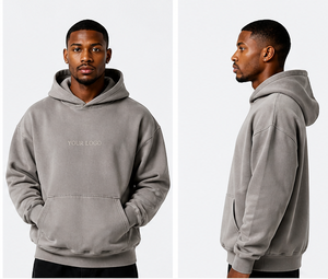 Sudadera con Capucha Personalizada con Logotipo, Estilo Oversize, Lavado Ácido, Hombros Caídos, 520 Gsm, Estilo Vintage, Corte Cuadrado - Product Image 2