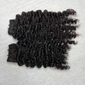 Extensiones de cabello humano virgen crudo rizado birmano de gran oferta cutícula dibujada doble alineada trama Doble - Product Image 2