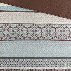 Juego de Cubrecamas Reversibles de 5 Piezas en Jacquard Azul para Cama King, Colección de Cubrecamas Elegantes - Product Image 5