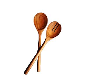 ชุดอุปกรณ์เสิร์ฟสลัดสีทองทำมือจากไม้ธรรมชาติ ยี่ห้อ Mirha International Handicraft พร้อมทัพพี 2 อัน ขนาด S ผลิตภัณฑ์ที่ยั่งยืน - Product Image 1