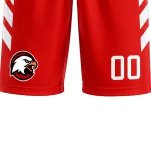 <b>Red</b> White Basketball Set for Men Sleeveless Jersey and Shorts Uniform Lightweight Breathable Team Training Competition Wear - Product Image 5