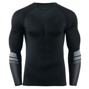 Customized Best Quality UPF50+ Plain MMA Long Sleeve Rash Guard <b>for</b> <b>Men</b> with Quick Dry <b>Compression</b> - Product Image 1