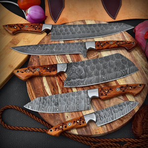 New Edition Custom Handmade Damascus Steel 5-Piece <b>Kitchen</b> Chef <b>Knives</b> Set Rosewood Handles Full Tang Ambidextrous Durable <b>Sharp</b> - Product Image 3