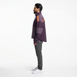Veste coupe-vent surdimensionnée personnalisée à blocs de couleur pour homme, 75 GSM, en nylon Taslan, style streetwear, vêtement d'extérieur premium recyclé, Xelent Hunt Gear - Product Image 3