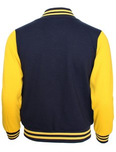 เสื้อแจ็คเก็ตวาร์ซิตี้สีน้ำเงินเหลืองสำหรับผู้ชาย ปักตัวอักษร R สไตล์พรีปปี้ ทรงปกติ ใส่ได้ในฤดูใบไม้ร่วง ยี่ห้อ Fortleo - Product Image 5