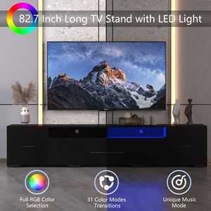 ศูนย์ความบันเทิงที่ทันสมัยไฟ LED RGB ตั้งได้31โหมดรีโมทคอนโทรลเต็มจอทีวีสีดำ80นิ้ว - Product Image 4