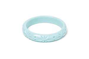Bracelet jonc artisanal en résine, couleur personnalisée, motif floral rond marron, objet d'art de collection - Product Image 4