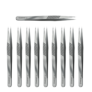 10 pinces droites dilatatoires pour vaisseaux, pointe de 0,2 mm, 12 cm, micro-pinces pour chirurgie esthétique, instruments chirurgicaux en acier inoxydable CE - Product Image 1