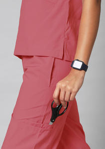Medical Scrubs <b>Nursing</b> Men Women Summer Hospital Uniform Sets Jumpsuit Short Sleeve Polyester Spandex - Product Image 3