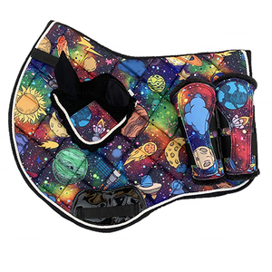 Juego de almohadillas de sillín con estampado de dibujos animados de cordón amarillo con relleno de poliéster por sublimación y forro de bambú Matchy Schabracke 2025 - Product Image 4