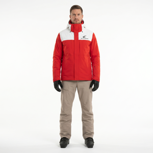 Chaqueta de Esquí con Capucha Personalizada para Hombre, Chaqueta Softshell Aislante, Impermeable, Ajustada, Deportiva, con Bloques de Color, Rellena de Poliéster, para Invierno - Product Image 1
