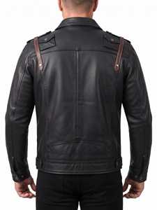 ชุดคอสเพลย์นักขี่มอเตอร์ไซค์สีดำ Furat Leathers แจ็คเก็ตหนังวัวแท้สำหรับผู้ชาย กันลมและระบายอากาศได้ดี เหมาะสำหรับฤดูหนาว - Product Image 6
