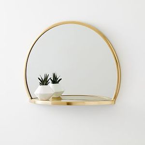 <b>Arch</b> Wall Mirror Brass <b>Frame</b> Minimalist Decorative Glass 6mm Thickness Framed Design for Indoor Use - Product Image 1