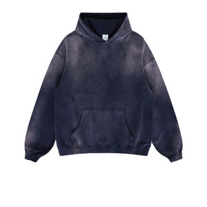 Oversized Hooded <b>Sweatshirt</b> Men <b>Tie</b> <b>Dye</b> Cotton French Terry Casual Autumn Wear Pocket Design Regular Fit - Product Image 5