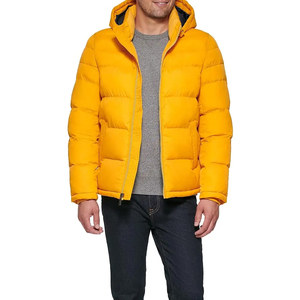 Men's Hooded Polyester Puffer Jacket 100% Nylon Insulated <b>Waterproof</b> Windproof <b>Warm</b> Outerwear Front Custom Bulk Collection - Product Image 2