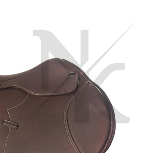 อานม้ากระโดดแบบมีโลโก้สั่งทำพิเศษ ทำจากหนังแท้ อานม้าแบบอังกฤษแบบ Close Contact ผลิตภัณฑ์สำหรับแข่งม้าจากอินเดีย - Product Image 6