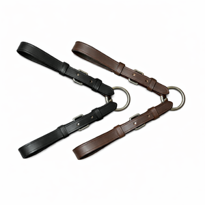 Convertidor de Bocado de Cuero Genuino con Anillo - Convertidor de Bocado Pelham - Correas de Cuero Premium con Anillo en O de Acero Inoxidable - Negro y Marrón - Product Image 1